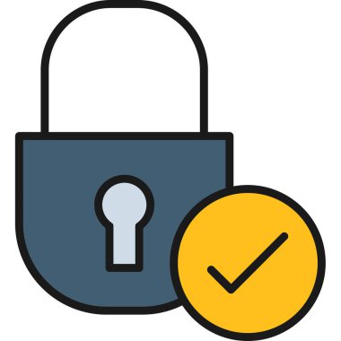 Kilit. Web simgesi basit illüstrasyon