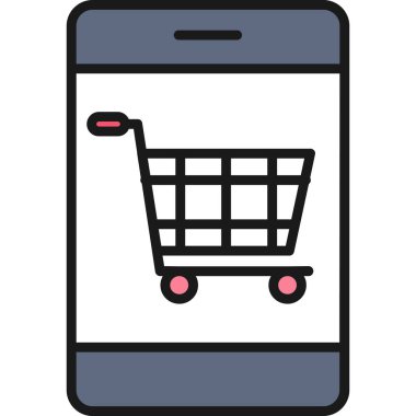 Online alışveriş simge vektör.