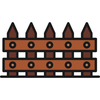 Şeffaf bir arkaplanda çit vektör çizimi. Birinci kalite semboller. Konsept ve grafik tasarımı için vuruş simgesi.