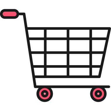 ok vektör çizimi olan alışveriş arabası