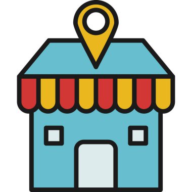 Dükkan. Web simgesi basit illüstrasyon