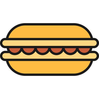 Burger renkli vektör simgesi