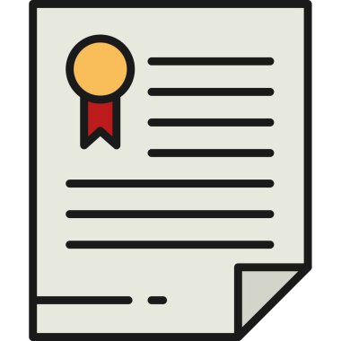 Sertifika. Web simgesi vektör illüstrasyonu