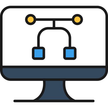 Bilgisayar. Web simgesi basit illüstrasyon