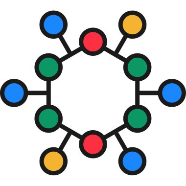 Ağ bağlantısı renkli vektör simgesi