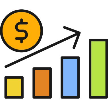 iş ve büyüme düz renkli simge.