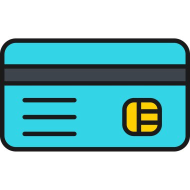 Kredi kartı ikon vektörü. Taslak kart ödemesi. renk kontur sembolü