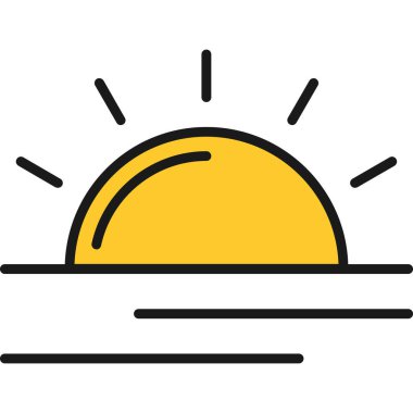 Güneş. Web simgesi vektör illüstrasyonu