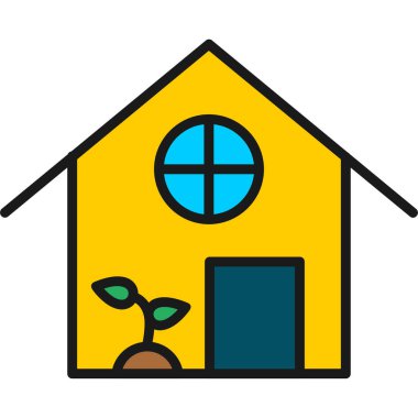 Ev. Web simgesi vektör illüstrasyonu