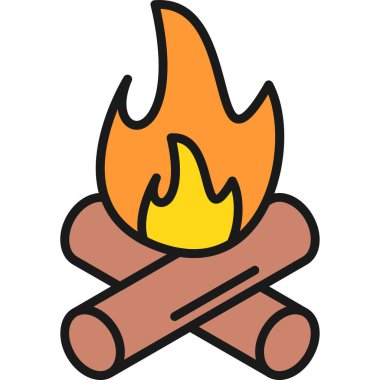 kamp ateşi simgesi, basit vektör biçimi