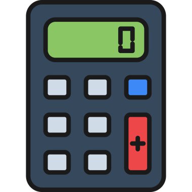 hesap makinesi vektörü düz renk simgesi