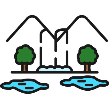 su evi ikonu vektör illüstrasyonu