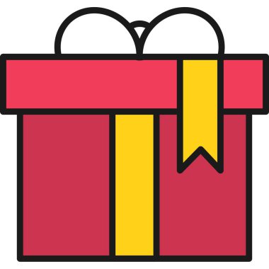 Kurdele vektör illüstrasyonlu hediye kutusu