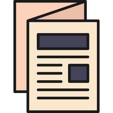 Gazete ikonu. Basit resimleme