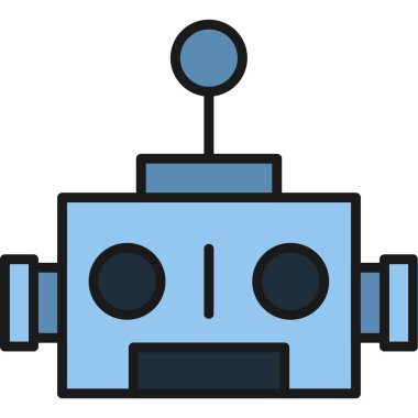 robot. Web simgesi basit illüstrasyon