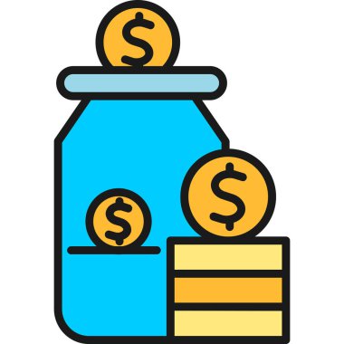 para çantası vektör simgesi, satır tasarımı