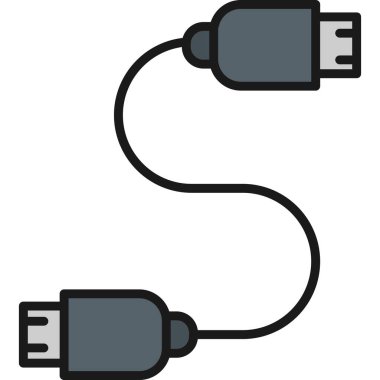 USB kablo ikonu. vektör illüstrasyonu