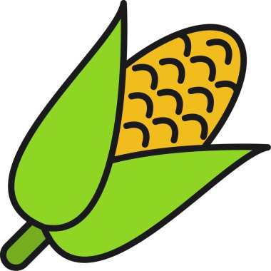 Filedoutline tarzında mısır yaprağı yemek simgesi