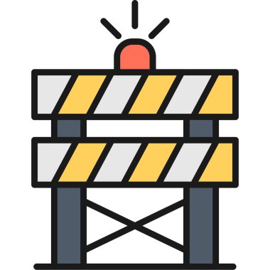 bariyer inşaat vinç simgesi - ana hat biçimi