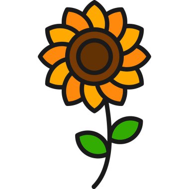 ayçiçeği ikonu vektör illüstrasyonu