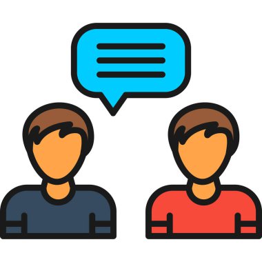 Konuşma baloncukları olan iki adam