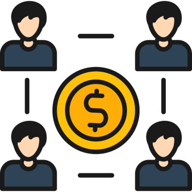 iş adamları para simgesi - taslak biçimi