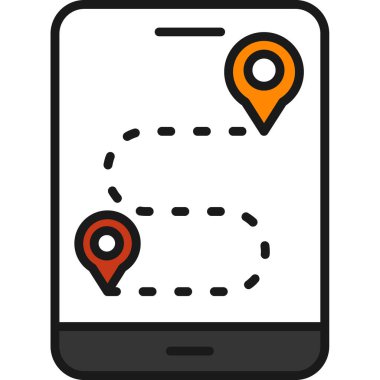 Navigasyon haritası gezinme simgesi doldurulmuş dış hat biçimi