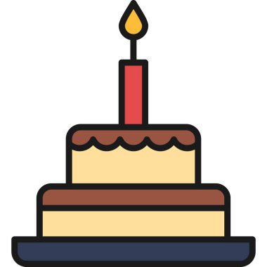 Doğum günü pastası vektör simgesi