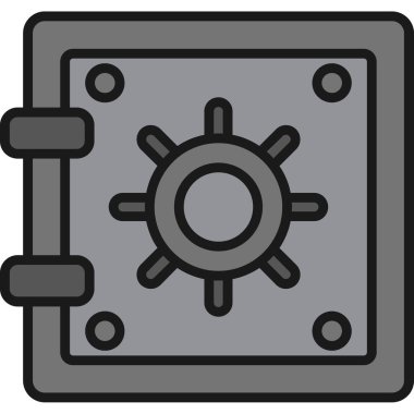 Banka güvenli simgesi ana hatlar biçiminde