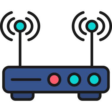 Kablosuz ağ yönlendirici simgesi. özet çizim vektörü vektörü