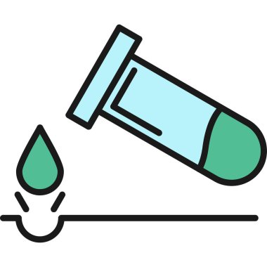 test tübü vektör renk çizgisi simgesi