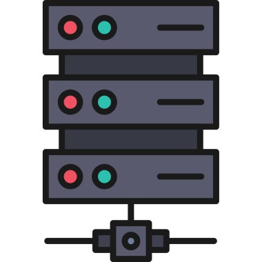 Sunucu. Web simgesi basit illüstrasyon