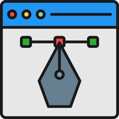 Tarayıcı pencere simgesi ana hat vektörü