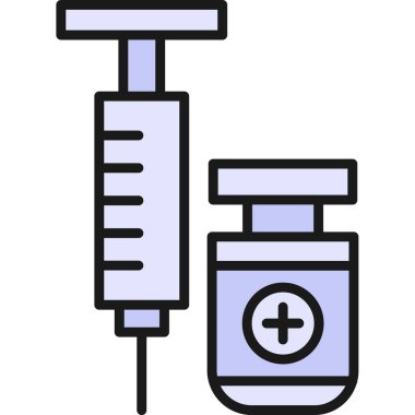 Enjeksiyon. Web simgesi basit illüstrasyon