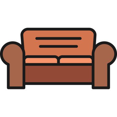 Kanepe. Web simgesi basit illüstrasyon