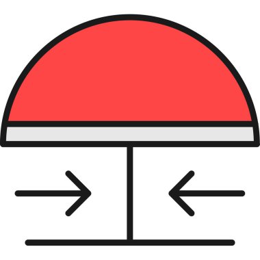 Beyaz arkaplanın kırmızı ve siyah simgesinin vektör çizimi