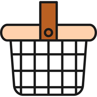 Alışveriş arabası, illüstrasyon, beyaz arka plandaki vektör..