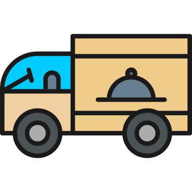 Teslimat kamyonu ikonu. beyaz arkaplanda izole edilmiş ana hat dağıtım aracı vektör rengi