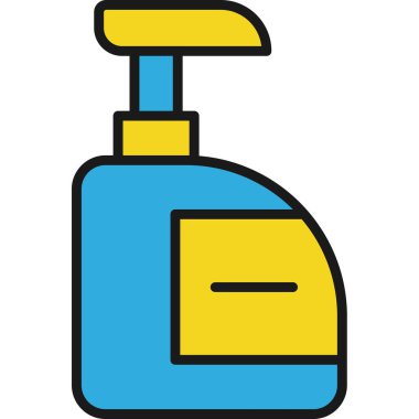 Temizleme servisi simgesi renk ana hatları vektörü