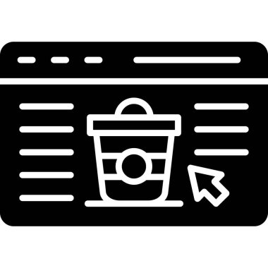 çevrimiçi alışveriş simgesi, vektör illüstrasyonu