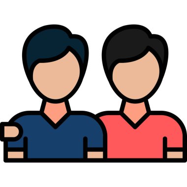 Bir çift. Web simgesi basit illüstrasyon