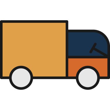 kargo kamyonu vektör simgesi