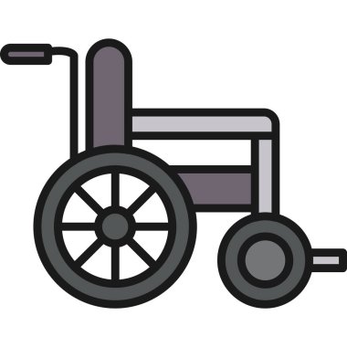 Tekerlekli sandalye simgesi, vektör illüstrasyonu