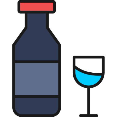 Alkol şişesi taslak biçiminde içki ikonu