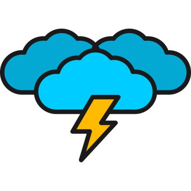 Yıldırım. Web simgesi basit illüstrasyon