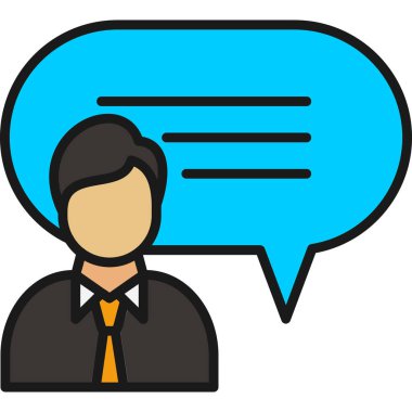 Konuşma balonu vektör illüstrasyon tasarımı ile iş adamı