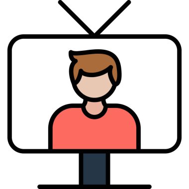 Televizyon. Web simgesi basit illüstrasyon