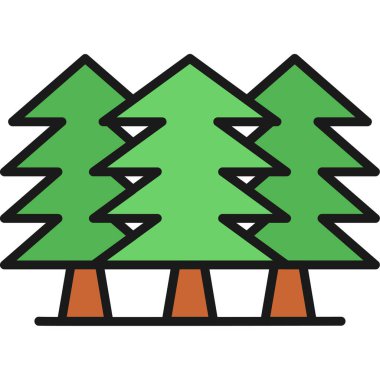 ağaçlar ikon vektör illüstrasyonu