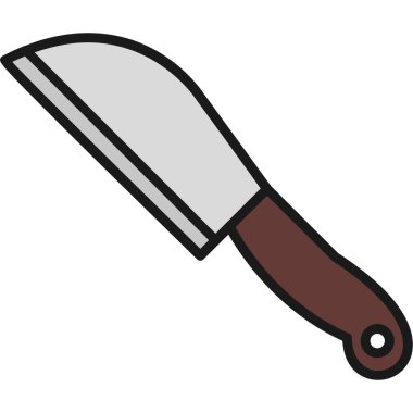 Mutfak bıçağı, illüstrasyon, beyaz arkaplan vektörü.