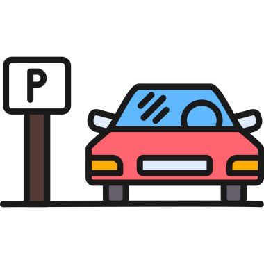 Trafik park vektörü simgesi